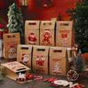 AmazingSpark 24 Pcs Red and White Kraft Paper Gift Boxes Christmas Candy Gift Treat Bags Holiday Gifts Birthday Decoration for Xmas Party Winter Supplies Theme Event, 6.1 x 3.9 x 2.4 Inches