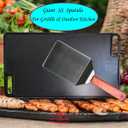 La Cuisine Extra-Wide Spatula Stainless Steel with Wooden Handle for BBQ Flat Top Griddle Blackstone Grill Pancake Smash Burger Tool Hamburger Turner, Heavy-duty 5x6 Stainless Steel, 1 Pound Weight