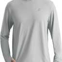 Mens UPF 50+ Sun Protection Shirts, UV Long Sleeve Swim Rash Guard for Hiking Running Fishing Quick Dry Lightweight (S)