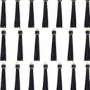 HOVEOX 20 Pieces 3.9 inch Faux Leather Tassel Bulk Keychain Tassels Artificial Leather Tassel Keychain Charms Bulk Leather Tassels for Jewelry Making and Craft (Black)