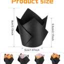 200 Pack Black Tulip Cupcake Liners, Cupcake Wrappers for Baking, 2 inches x 3.1 inches