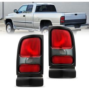 BUNKER INDUST Tail Light Assembly Compatible With 1994-2001 Dodge Ram 1500/1994-2002 Ram 2500/3500 Rear Brake Tail Lamp, Driver & Passenger Side (Bulbs Not Included)
