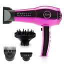 FHI HEAT Platform Nano Lite Pro 1900 Hair Dryer, Turbo Tourmaline Light Weight Ceramic Quick Dry with 3 Piece Attachment Set (Comb, Concentrator, and Diffuser) (Pink Chrome)