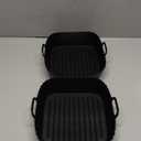 9-Inch Large Square Silicone Air Fryer Liners for Ninja AF141 AF181 AF142 Cosori 6QT, 2 Pack Silicone Pot Baking Accessories for Chefman, Instant, Cuisinart, Reusable Tray Insert 58QT (Black)