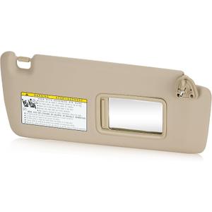 Beige Right Passenger Side Sun Visor Replacement Compatible with 2004 2005 2006 2007 Toyota Highlander Replace 74320-48260-a0