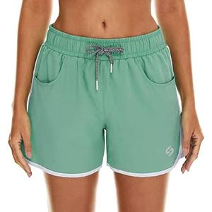 HODOSPORTS Women's 4" Swim Shorts Quick Dry Board Shorts Swimsuit Bottom with Pockets, Size: XL