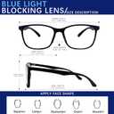 Blue Light Blocking Glasses Square Fashion Computer/Gaming/TV/Phone-Blue Light Filtering for Men and Women