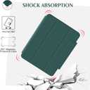 ZENLU iPad 10th 11th Generation Magnetic Case with Removable Folio Cover, Semi-Silicone Leather, Vertical Stand, Clear Back, Smart Sleep/Wake, Full Protective Case for iPad 10 & 11(A16) (Green)