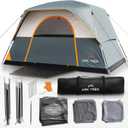 ArkTrek 6 Person Tents for Camping-Robust Family Camping Tent Cabin w Ground Sheet, Rainfly Cover, Powerport-Comfy Large Quick, Waterproof Pop up Camping Tent for Picnics Fishing Hiking