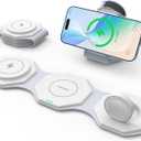 3-in-1 Travel Wireless Charger for iPhone: Foldable Charging Station for Business Trip Office Desktop Home Nightstand - Magnetic Charger Pad for iPhone 16 15 14 13 12 Apple Watch AirPods
