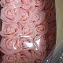 100 Pcs 3 Inch Artificial Flowers Bulk 5 in 1 Set Faux Foam Fake Rose Head Wedding Decoration Bridal Shower Centerpiece Arrangement Wall Table Decor DIY Craft (4 Shades of Red Ivory)