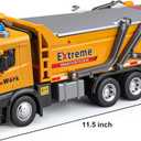 Dump Truck for Boys Age 4-7, 12" Big Plastic Toy Dump Truck with Sounds and Lights, Construction Vehicle Toy with Movable Parts for Kids