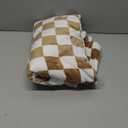 LOMAO Throw Blankets Flannel Blanket with Checkerboard Grid Pattern Soft Throw Blanket for Couch, Bed, Sofa Luxurious Warm and Cozy for All Seasons (Khaki, 40"x60")