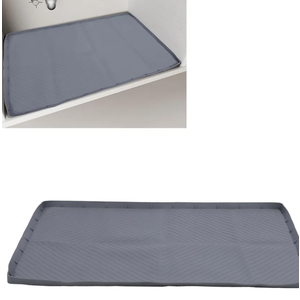 Silicone Water proof Under Sink Mat, Undersink Protectors Cabinet Liner for Kitchen and Bathroom, Shelf and Counter Protector,Mat, Grey 22×19"