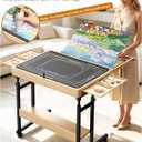 1500-Piece Wooden Puzzle Table with Moving Caster for Family Puzzling, Height Adjustable Puzzle Board with Drawers & Felt Cover for Adults & Kids, Gift for Mom, Parent, and Puzzle Enthusiasts, Medium Size