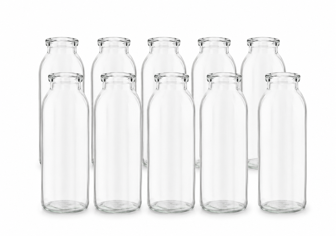 Glass Bottles For Decor Or Drinking 10 Pack