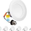 12 Pack 4 Inch Recessed LED Lighting,10W=75W,750LM,2700K/3000K/3500K/4000K/5000K,4 inch led recessed Lights, Baffle Trim,IC & Wet Rated, ETL & FCC,California JA8 Certified