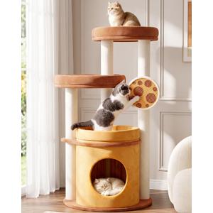 Maine Coon Cat Tree for Large Cats, 46" Cat Tower, Stable Base