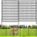 15 Panels No Dig Fence, 32 in(H) X 36 ft(L) Garden Decorative Fence Animal Barrier for Dogs, Rustproof Metal Garden Edging Border for Outdoor, Yard, Patio, Black