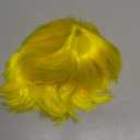 S-noilite Short Yellow Costume Wig Unisex Anime Wig Straight Synthetic Hair Full Wigs for Halloween Cosplay Comic Party Fancy Shaggy Style for Women Mens Male