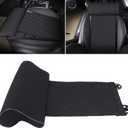 otoez Leather Car Seat Extender Cushion Leg Support Pillow Universal Car Seat Leg Pad Comfortable Leg Rest Extended Cushion Mat for Car Bus Train Home Office (Diamond Pattern, Black)