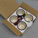 Ceramic Espresso Cups, 5 Oz Espresso Cups Set of 4, Handmade Espresso Cup, 2.75 Inch Espresso Mugs, Multicolor Demitasse Cups, Microwave & Dishwasher Safe Espresso Mugs, Coffe Mug (SULTAN'S GARDEN)