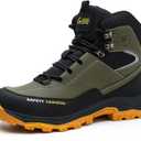 Work Boots for Men,Lightweight Breathable High Top Steel Toe Boots,Indestructible Steel Toe Shoes,Non Slip Safety Work Shoes. (11, Brown-710)