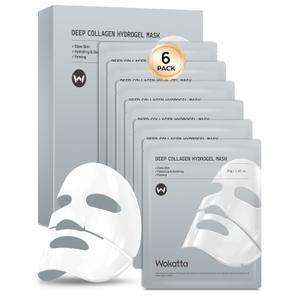 6 Pack Bio-Collagen Face Mask, Hydrating Overnight Masks, Fine Lines Face Lifting Mask for Elasticity, Pore Minimizing, Firming, Moisturizing, Facial Mask Skincare