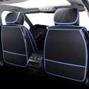 Aierxuan Car Seat Covers Full Set Waterproof Leather Compatible with Toyota Highlander Corolla Prius Camry Rav4 Mdx Chevy Blazer Cobalt Trailblazer Cruze Equinox Malibu Buick, Black-Blue