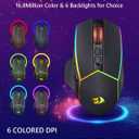 Redragon Wireless Gaming Mouse, Tri-Mode 2.4G/Bluetooth/USB-C, 7 Programmable Buttons, Tactile Rapid Fire Key, 8000 DPI RGB Ergonomic Mouse for PC Windows Gaming & Work, M814