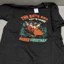 Funny Jesus Santa The Boys are Back in Town Merry Christmas T-Shirt.L