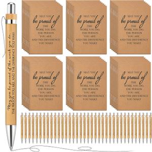 Kosiz 72 Pcs Employee Appreciation Gifts Bulk - 36 Sets Inspirational Notebooks and Bamboo Motivational Pens Notepads Thank You Gift for Coworker Staff Team Volunteer Nurse