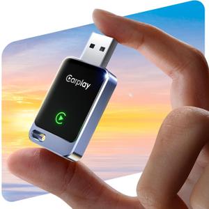 Redlake Wireless CarPlay Adapter for iPhone 2025 Wireless Apple CarPlay Adapter Mini Size with Cable USB & USB-C/Type-C Plug and Play Stable Connection and No Delay