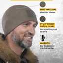 2SBR 2SABERS Warm Outdoor Winter Fleece Beanie with Patch Panel  Skull Watch Cap Hat Olive Green (M)