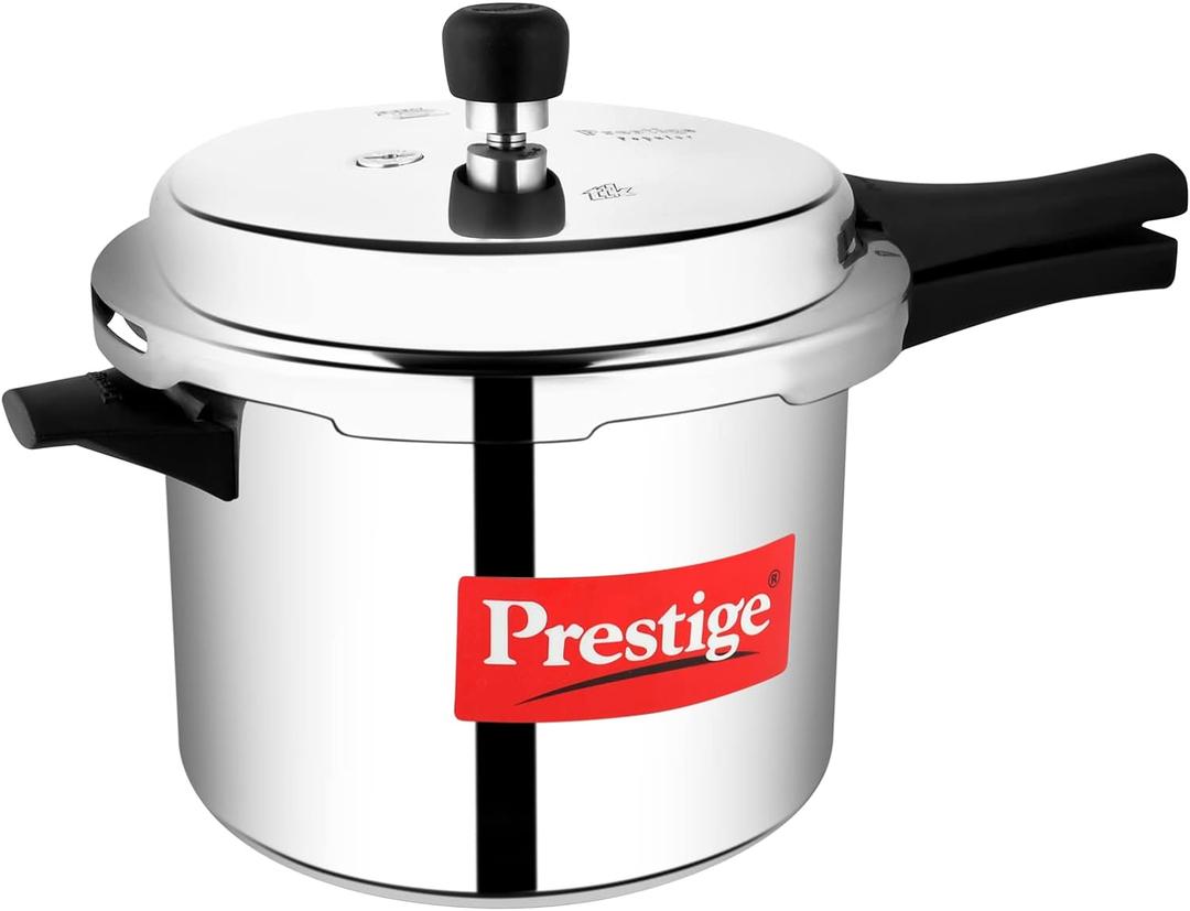 Prestige Popular Aluminum Pressure Cooker, 5 L, Silver (5.3 Quarts)