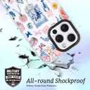 ChiCaseVer for iPhone 13 Pro Case, Coastal Floral Collage Pattern, Cute Soft Slim TPU Compatible with MagSafe, Military-Grade Drop Protection & Camera Protection for Women Girls (BlueSummerCut)