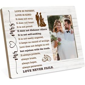 Wedding Gifts for Couples 2025, Bridal Shower Gifts for Bride to Be, Marriage Prayer Plaque, Married Couples Anniversary, Wedding Picture Frame, Marriage Blessing Gift, Bride, Groom