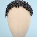 Sither Bridal Crystal Headband for Wedding Party Large Black Crystal Hair Band Headpiece Hair Accessories for Bride Hair Clips for Prom Party Gift(black)