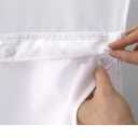 70"x54"- White, 100% Polyester Hookless Shower Liner with Snap, Price Each