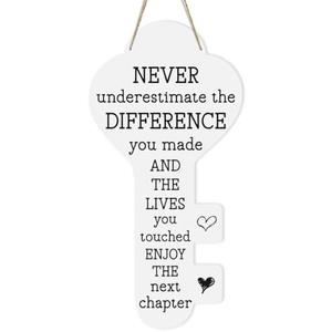 New Chapter Gifts Retirement Gifts for Women Men New Beginnings Farewell Gift for Friends Going Away Gift for Coworkers Theme New Chapter Keyring Home Decor Sign 12 x 6 inches Set of 2
