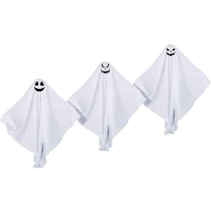 3PCS Halloween Ghost Decorative Garden Stakes White Spooky Ghosts Halloween Decorations Outdoor Scary Flying Ghost Yard Sign Stakes for Outside Garden Lawn Patio Porch Home Party Decor (Classic)