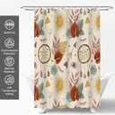 Modern Bohemian Shower Curtains with Sun and Floral Decor,Boho Shower Curtains for Bathroom,Waterproof Polyester Fabric Bath Curtain,72x72 Inch (3)