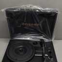 Vinyl Record Player Suitcase with Built-in Speakers, Portable Turntable with RCA, Line in,Bluetooth and Headphone Jack for Records, Vintage LP Player in PU Leather Black