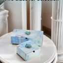 Jewelry Box for Women, Marble - Patterned Jewelry Organizer Box, Glass Modern Jewelry Holder For Earring, Ring, Necklace, Bracelets, Christmas Mother's Day Valentine Jewelry Gift Box (large)