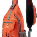 WATERFLY Packable Small Crossbody Sling Backpack Shoulder Chest Bag Daypack for Hiking Traveling