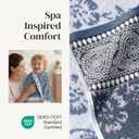 Modern Threads Floral Trail 6-Piece 100% Cotton Towel Set Reversible Yarn Dyed Jacquard - Includes 2 Bath Towels, 2 Hand Towels, 2 Washcloths Absorbent, Quick Dry, Soft & Durable Navy