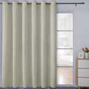 Easy-Going Linen Textured Blackout Curtain 100x84 Inch Extra Wide Patio Sliding Door Curtain for Bedroom, Living Room (1 Panel, Beige)