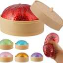 1pcs Glitter Red Glitter Dumpling, Glitter Dumpling Squishy Box, Dumplings Squishy, Anxiety Relief Soft Squeeze Dumplings Stress Balls Fidget Sensory Toy,Squeeze Dough Ball Stress Relief
