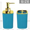 2Pack Bathroom Accessories Set, Sky Blue Bathroom Set. Bathroom Toothbrush Holder Set, Includes Dispenser and Toothbrush Holder. Bohemian Bathroom Accessories