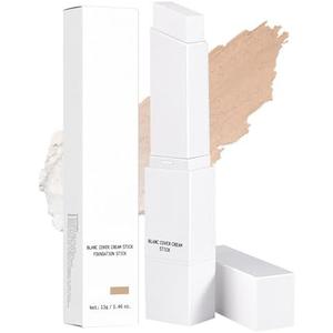 gtalmp Cover Cream Stick, Color Changing Foundation Stick, Skin Matching Cover Cream with Medium to Full Coverage Dewy Finish Base Makeup, Dual-Ended with Detachable Brush (Natural)